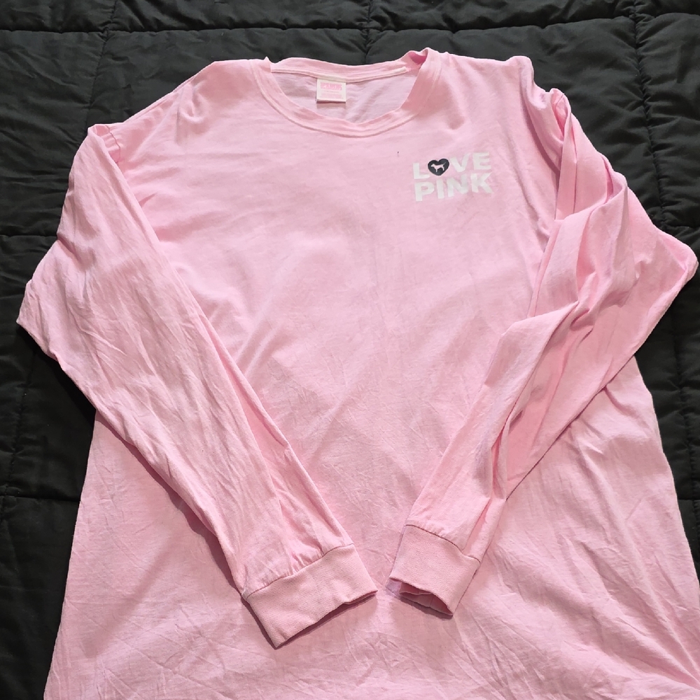 PINK Victoria's Secret Light Pink Long Sleeve Tee Size L